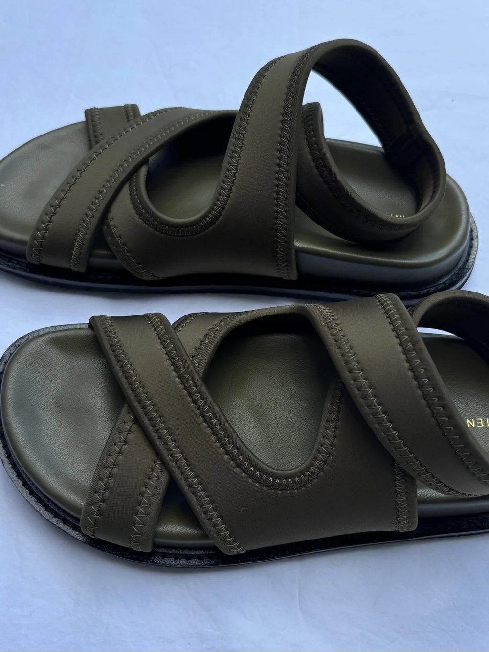 Anthropologie Intentionally Blank Women’s Maggy Neoprene Sandals Olive Green 6